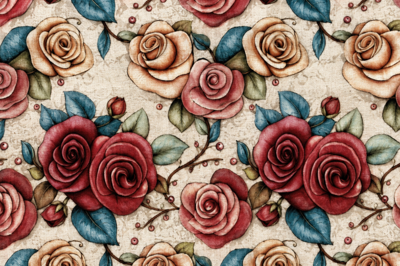 Decoratie stof Gobelin, Formazza bloemen, blauw/roze/rood/wit, DG05