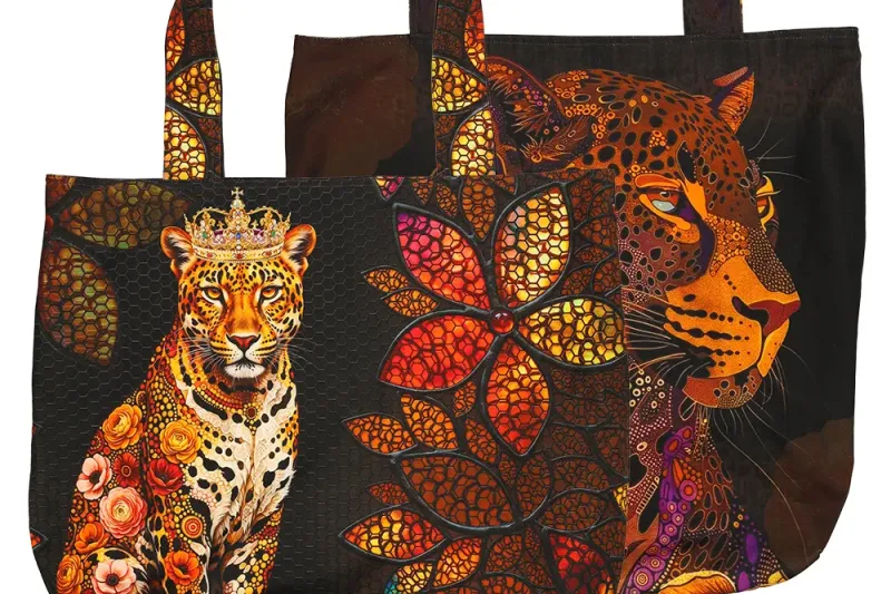 Taspaneel, luipaard, bruin/oranje-1