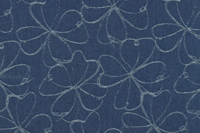 Denim-jacquard-stof-bloemenprint-P162