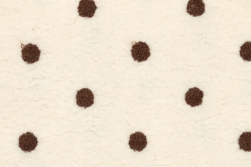 Teddy stof, stip, bruin/ecru. A.042-1