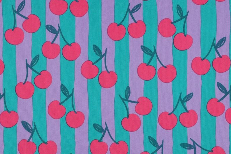 Fijne-poplin-katoen-stof-streep-met-kersen-print-y426