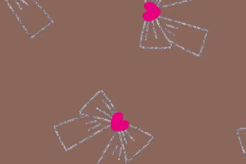 French terry stof, strikjes print glitter, bruin/roze/zilver. A.072-1