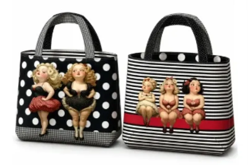 Stenzo taspaneel, dikke dames, zwart/wit/rood-1