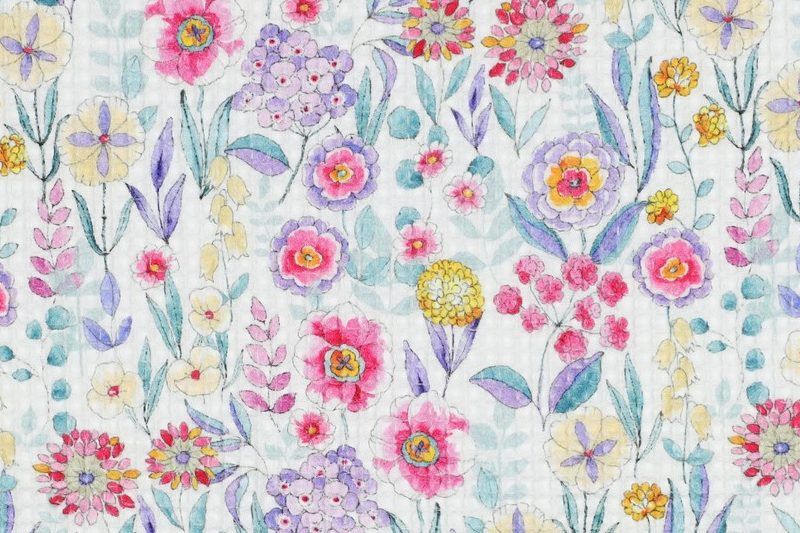 Wafel-stof-digitale-bloemenprint-x1228