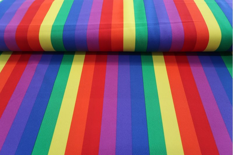 Texture stof, regenboogstrepen, groen/blauw/rood/geel/paars
