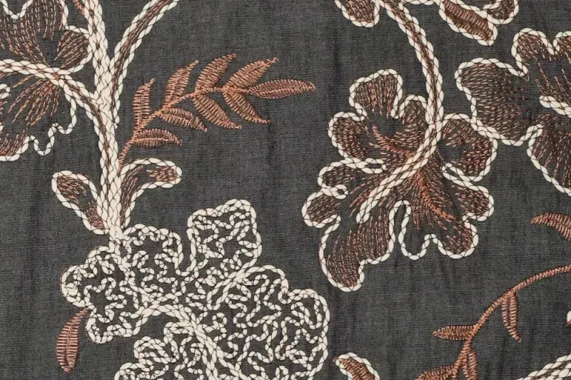 Embroidery-denim-stof-geborduurde-bladeren-Y1061