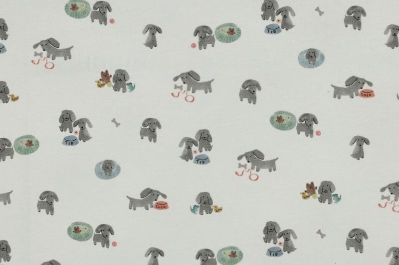 Tricot-katoen-stof-hondjesprint-P505