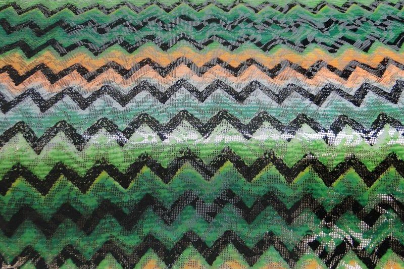 Lycra Zig zag patroon groen