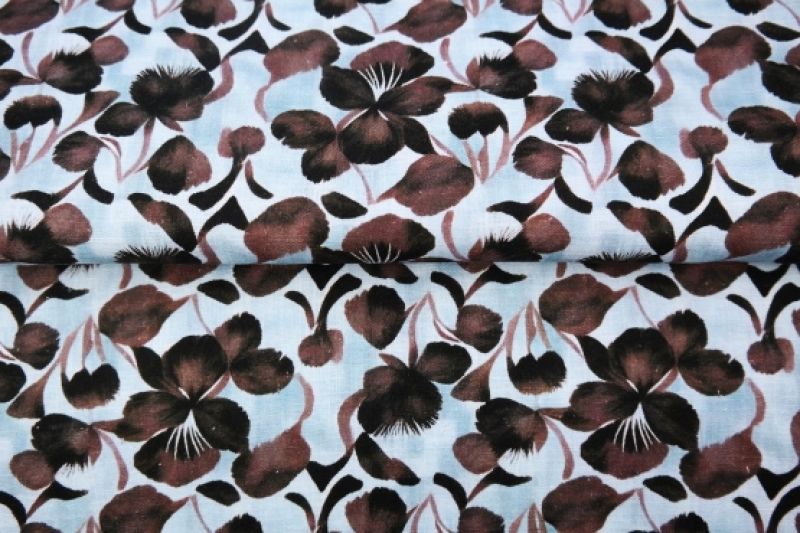 Stenzo-viscose-linnen-stof-bloemprint-y520