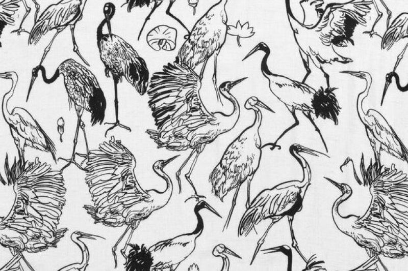 Linnen-viscose-stof-struisvogels-en-reigersprint-P369