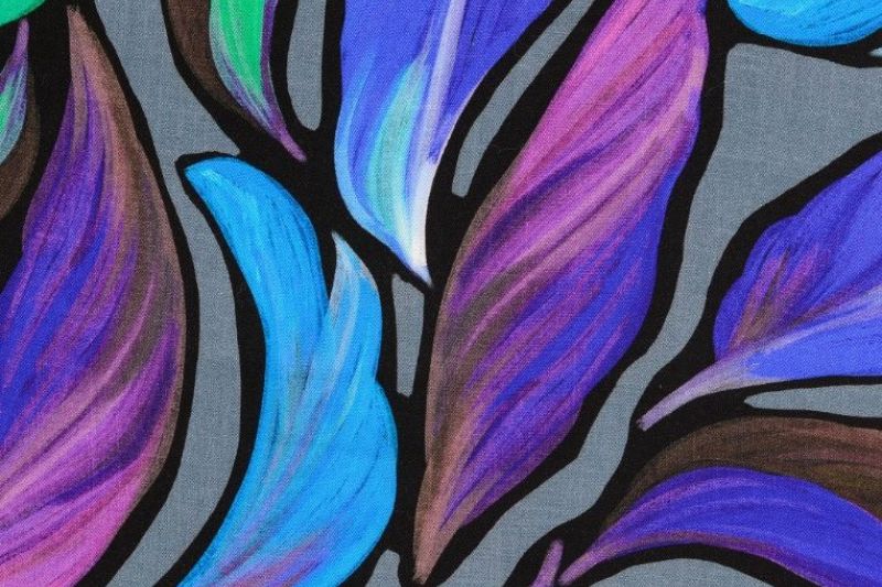 Viscose-twill-stof-digitale-bladprint-x1346