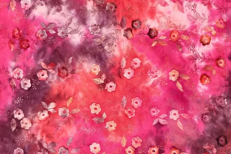 Tie-dye-geborduurde-rib-stof-P736