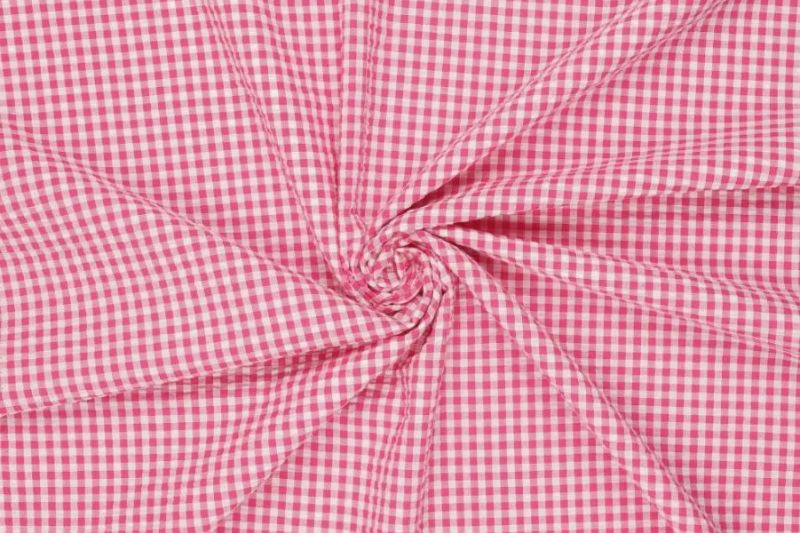 Seersucker-katoen-stof-ruit-fuchsia-Y32