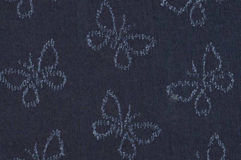 Denim-jacquard-stof-vlinders-P525