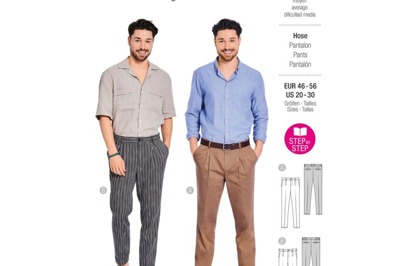 5722 burda naaipatroon broeken heren