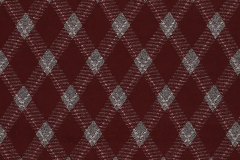 Knitted jacquard stof, ruit print, rood. A.058-1