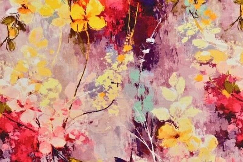 Bamboe-tricot-stof-olieverf-bloemen-P552