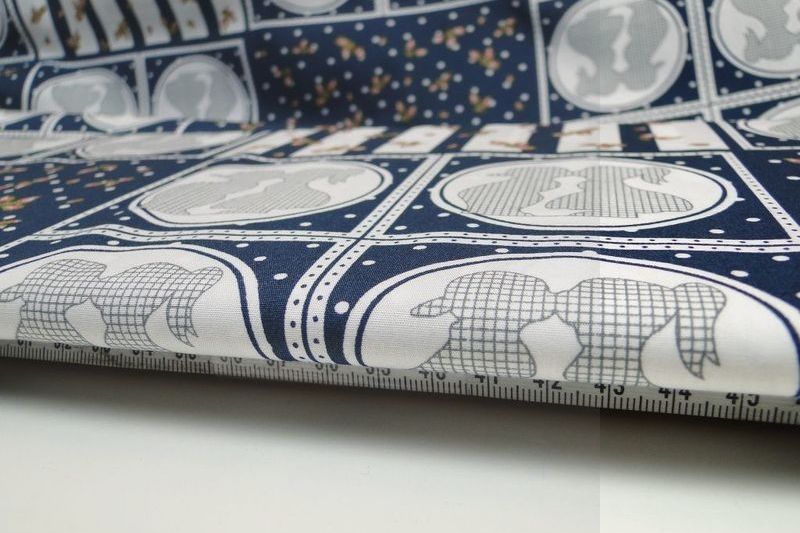 Decoratie stof W756 katoen donker blauw