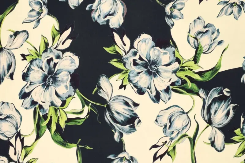 Viscose-satijn-stof-bloemenprint-p748
