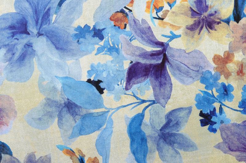 Viscose-satijn-stof-bloemenprint-y802