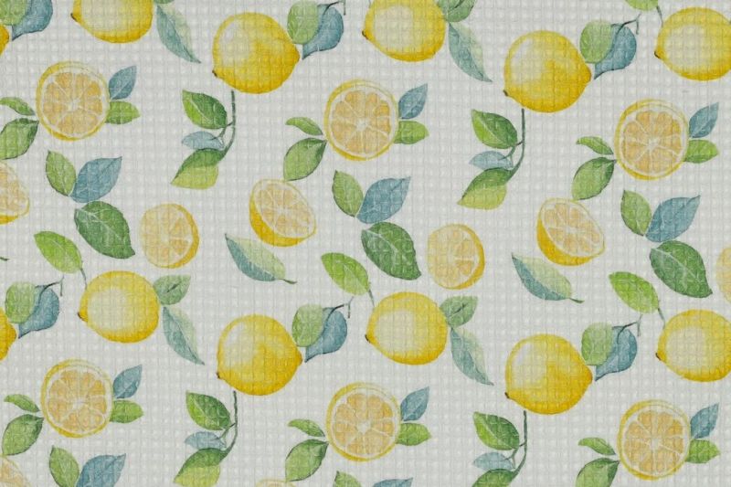 Wafel-katoen-stof-citroen-P527