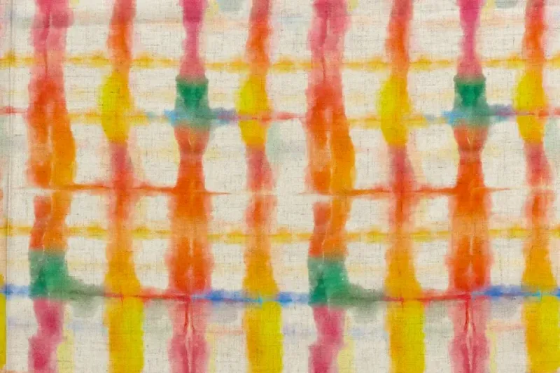 Linnen-viscose-stof-ruitprint-P366