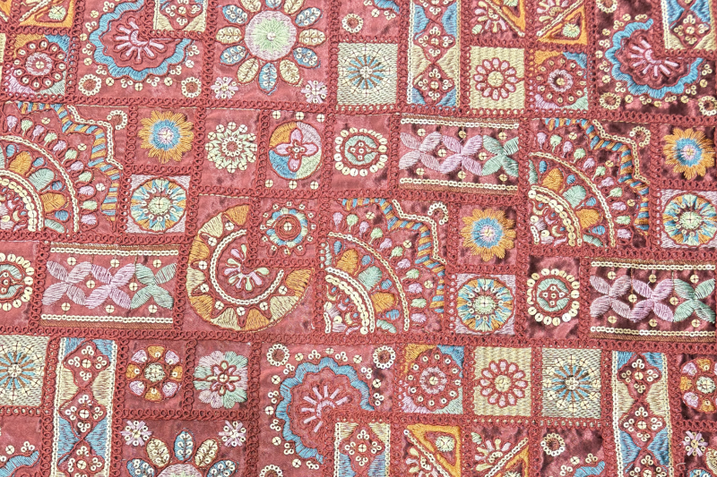 Fantasy patchwork stof, bordeaux. A.035