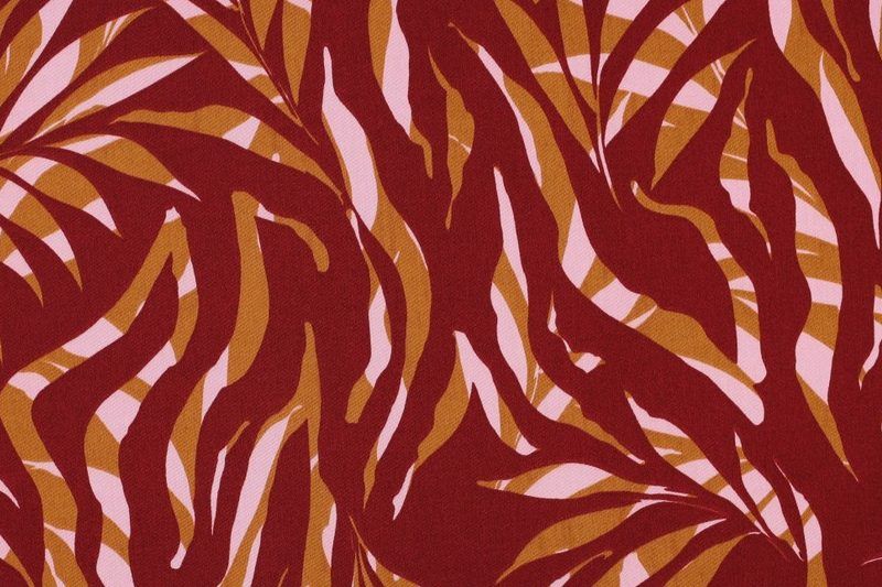 Katoen-satijn-stof-fantasie-bladerenprint-x505