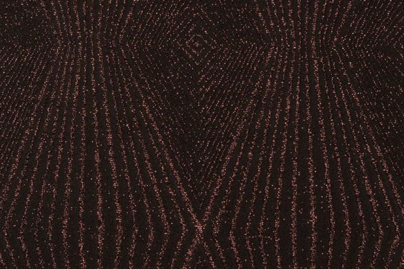 Jersey stof, lurex geometrische vorm, rosé goud/zwart, p996-1