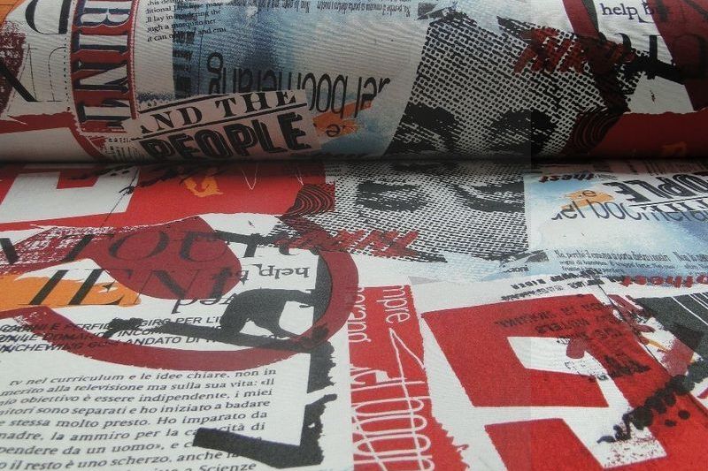 Decoratie D508 digiprint knipsels magazine "people" rood