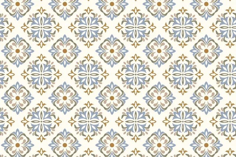 Poplin-katoen-stof-ornamentenprint-y558
