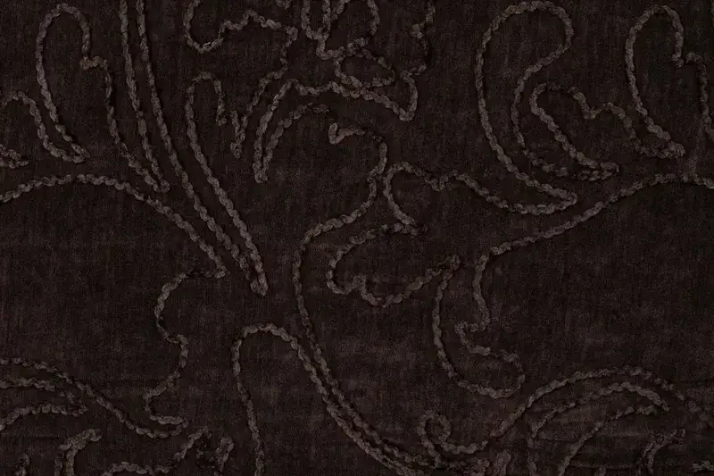 Geborduurde-chenille-bengaline-stof-geborduurde-bladeren-p1050