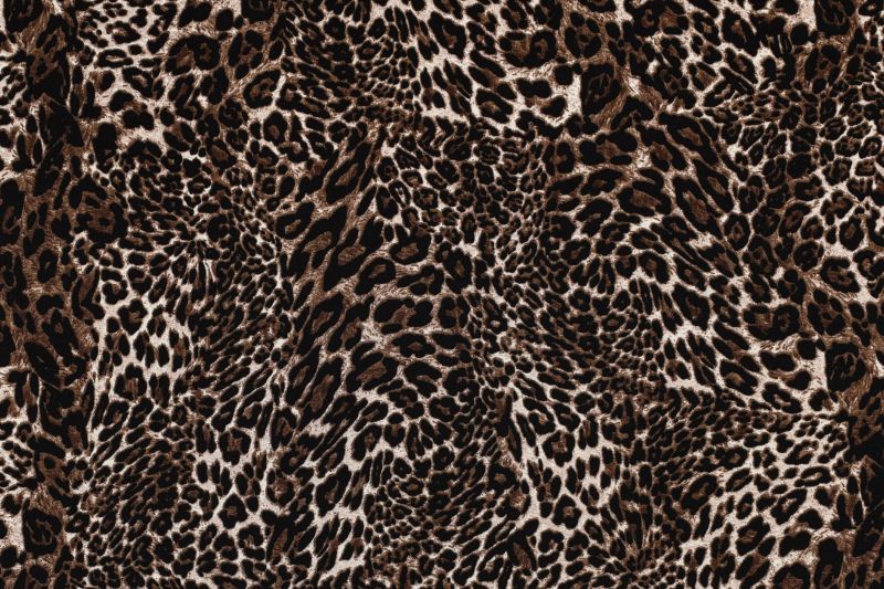Viscose Radiance Stof, Dieren Print, Bruin. P914-1
