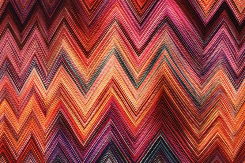 Viscose stof, zigzag print, multicolor. A.141-1