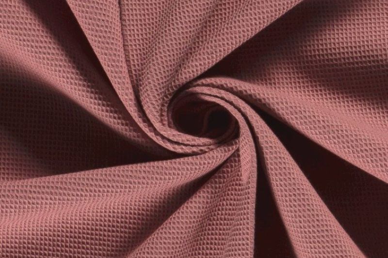 Wafeldoek-stof-oud-roze-wa114