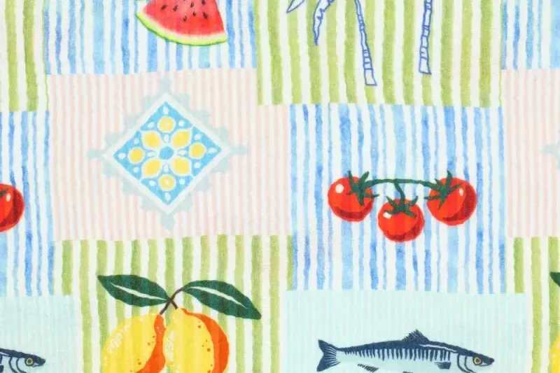 Patchwork-mousseline-stof-fruit-palmbomen-kersen-p595