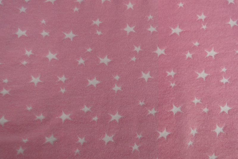 Boordstof 70 cm roze met offwhite ster