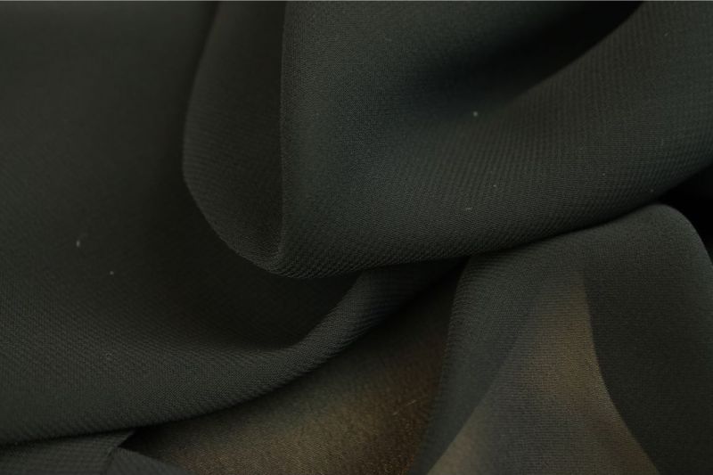 Voile chiffon stof, zwart. VC026A-1