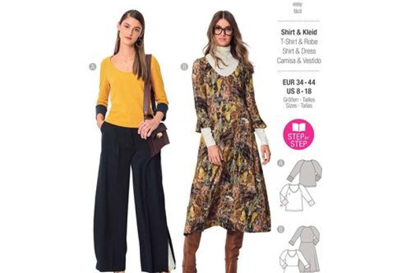 Burda-naaipatroon-top-en-jurk-ronde-halslijn-5990