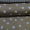 Poplin stof beige met witte sterren ca. 1cm