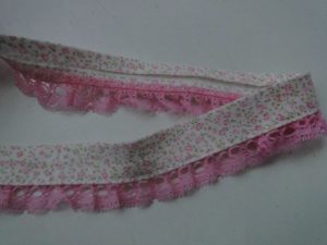 Biasband B005 ecru bloem rose kant