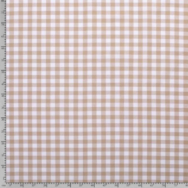 Katoen stof ruit beige met wit,1.5R053 - Afbeelding 3