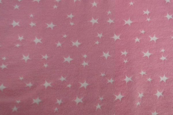 Boordstof 70 cm roze met offwhite ster