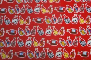 Dapper kinderstof flessen print rood