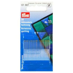 Naainaalden halflang staal No. 11 m. goudkl. oog 0,50x26mm, 20 stuks, 121307