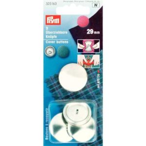 Stofknopen MS zilverkleurig 29 mm zonder matrijs, 3 stuks, 323163