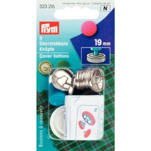 Stofknopen MS zilverkleurig 19 mm met matrijs	5 stuks, 323216