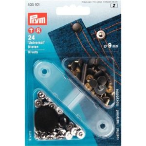 Siernieten MS zilverkleurig/oudijzer 9 mm, 24 stuks, 403101