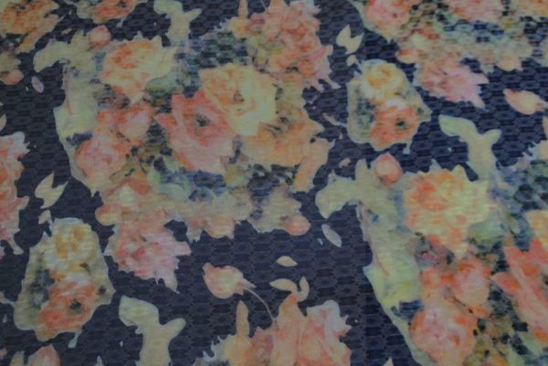 Jaquard viscose stof bloem print