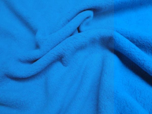 Katoen stof fleece turqoise blauw H1176